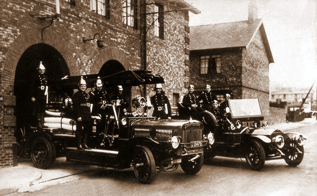 Merryweather Hatfield motor pump and a locally built&nbsp;Armstrong Whitworth Rescue Car